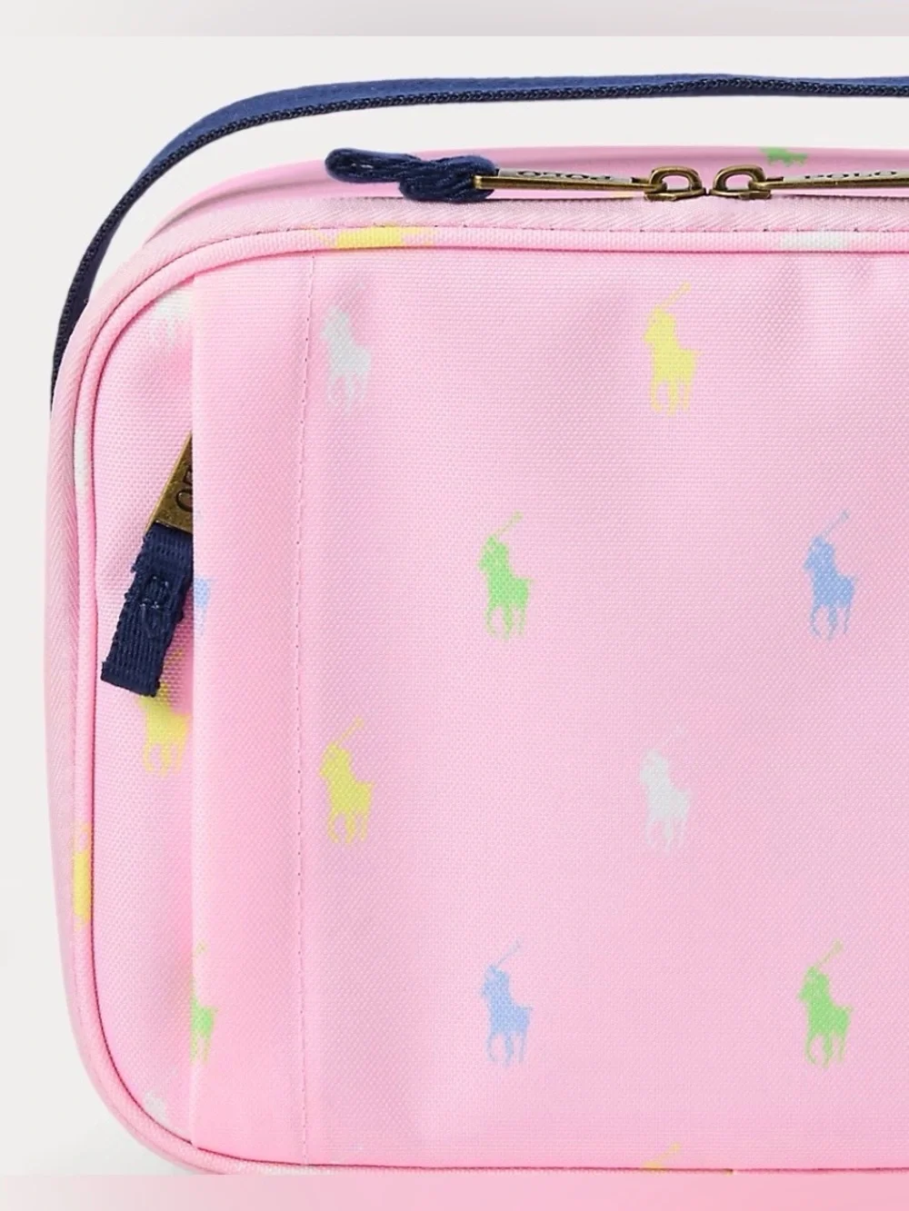 Polo by Ralph Lauren Pink Kids Lunch Tote with Multicolor Pony Logos
